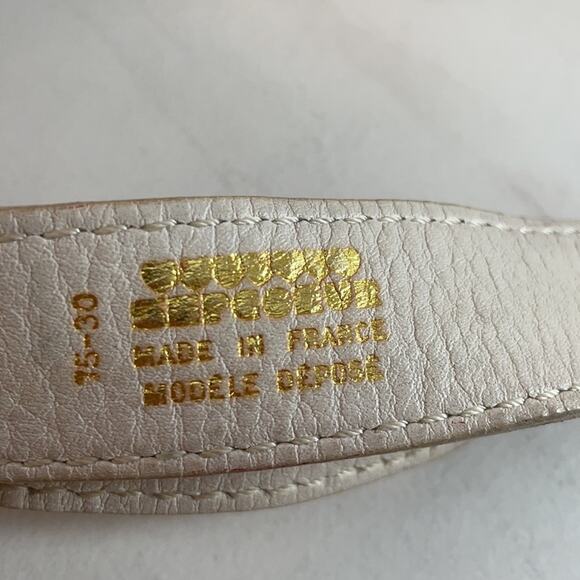 Sepcoeur leather belt cream color with medallions main image 4